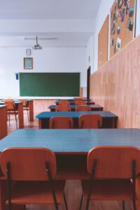 View of classroom from corner of the room