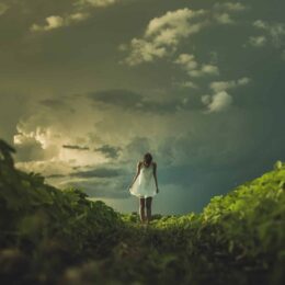 Woman in a field.