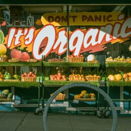 Organic food market display