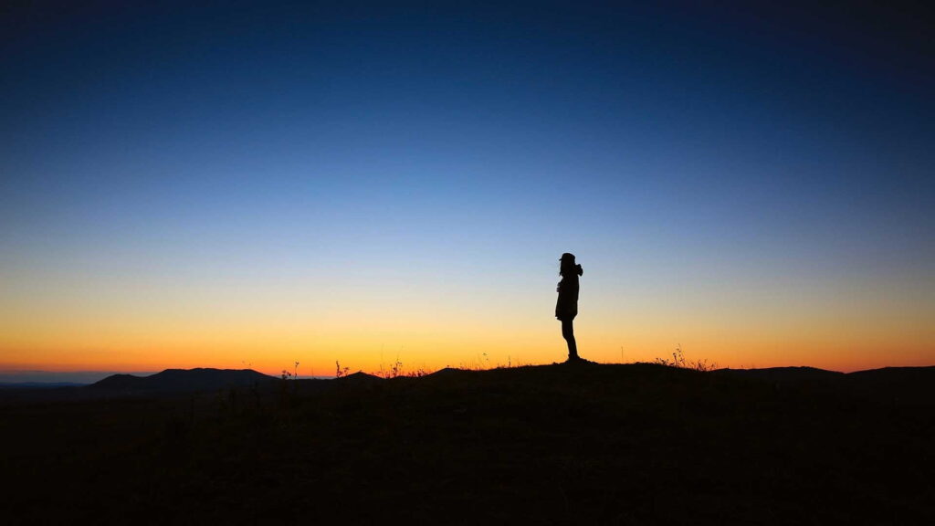 Silhouette at sunset