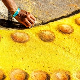 Artist drawing on the ground
