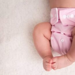 Image of baby in a cloth diaper