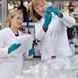 Credit: Ecolab. Ecolab is aiming to protect the Earth's resources. Image of scientists working ot resolve plastics issues.