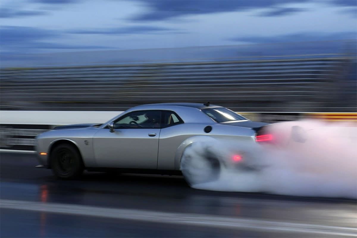 Car emissions driving photo