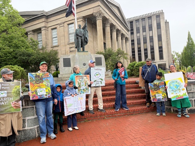 Westchester Green Team protesters gathered at the Chester County Courthouse.