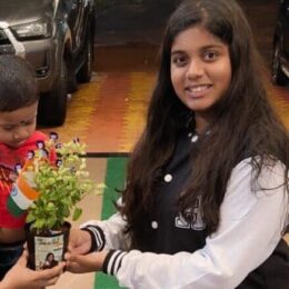 Manya Harsha and Diwali flower pot