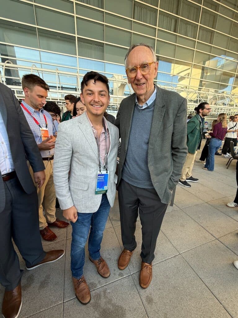 Michael (post author) and Jack Dangermond at the Young Professional Network Social