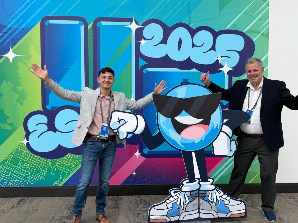 Michael (left) and Steve Jewett (right) at the 2025 Esri User Conference