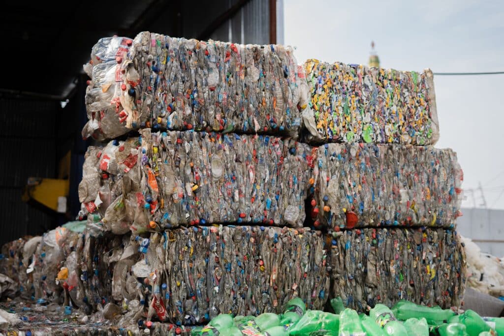 Bales of plastic