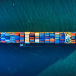 Shipping container from above