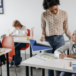 Teacher and students