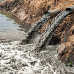 Polluted water
