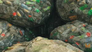 Plastic bottles in plastic bags